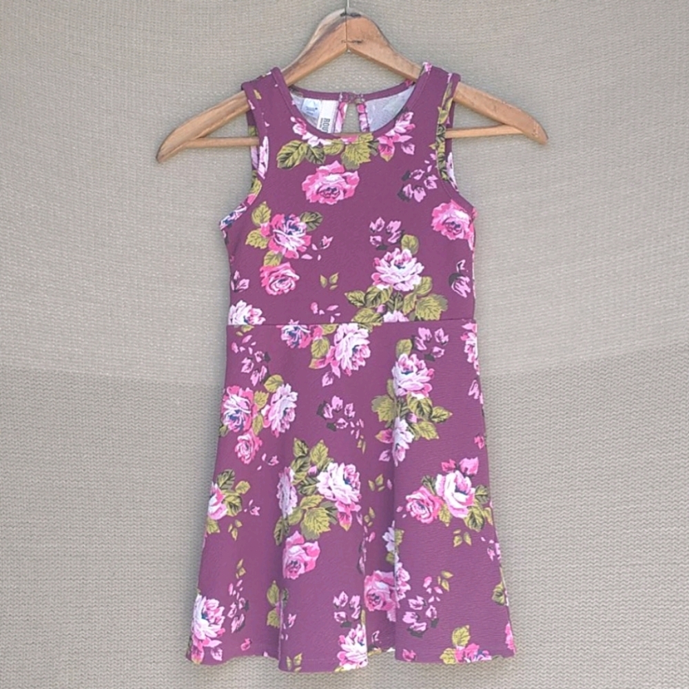 Route 67 Girl's Dress Plum Floral Aline